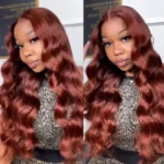 Wear Go Reddish Brown Color Straight/Body Wave 6×5 Pre Cut HD Glueless Lace Human Hair Wig - Image 4