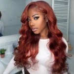 Wear Go Reddish Brown Color Straight/Body Wave 6×5 Pre Cut HD Glueless Lace Human Hair Wig - Image 7