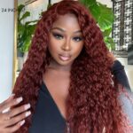 Wear Go Reddish Brown Color Deep Wave 6×5 Pre-Cut HD Lace Glueless Human Hair Wig - Image 6