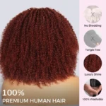 Reddish Brown Kinky Curly 6×5 HD Lace SDD Quality Drawstring Human Hair Wigs 220% Density - Image 5
