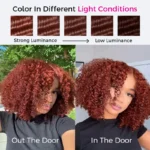 Reddish Brown Kinky Curly 6×5 HD Lace SDD Quality Drawstring Human Hair Wigs 220% Density - Image 6