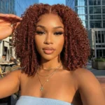 Reddish Brown Kinky Curly 6×5 HD Lace SDD Quality Drawstring Human Hair Wigs 220% Density - Image 7