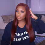 Reddish Brown 6×5 Pre-Cut HD Lace Straight/Body Wave Wear Go Glueless Closure Wig 180% Density - Image 2