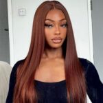 Reddish Brown 6×5 Pre-Cut HD Lace Straight/Body Wave Wear Go Glueless Closure Wig 180% Density