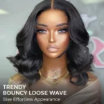 Wear Go Short Loose Wave 6×5 Lace Wig Barrel Curls Glueless Wig Pre Cut Lace 180% Density - Image 2