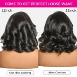 Wear Go Short Loose Wave 6×5 Lace Wig Barrel Curls Glueless Wig Pre Cut Lace 180% Density - Image 4