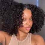 Kinky Curly Short Glueless 6×5 HD Lace Closure Bob Human Hair Wigs Pre Cut Lace Plucked Hairline 250% Density - Image 2