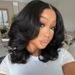 Short Loose Body Wave Wear Go Glueless Human Hair Wig 6×5 13×4 HD Lace Natural Black Color - Image 3