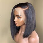 Glueless Side Part Silky Straight Short Bob C Part HD Lace Wig 100% Human Hair 180% - Image 4