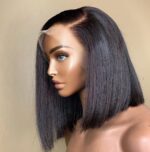 Glueless Side Part Silky Straight Short Bob C Part HD Lace Wig 100% Human Hair 180% - Image 3
