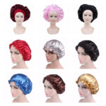 Satin Night Sleep Cap Hair Bonnet Silk Head Cover Wide Elastic Band - Image 2