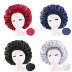 Satin Night Sleep Cap Hair Bonnet Silk Head Cover Wide Elastic Band - Image 3