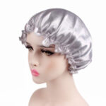 Satin Night Sleep Cap Hair Bonnet Silk Head Cover Wide Elastic Band - Image 4