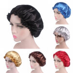 Satin Night Sleep Cap Hair Bonnet Silk Head Cover Wide Elastic Band - Image 5