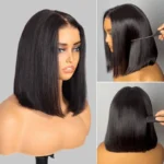 Sleek Bone Straight Bob 2×6 HD Lace Glueless Blunt Cut Middle Part Wig Super Double Drawn Hair Quality - Image 8