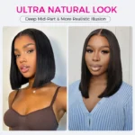 Sleek Bone Straight Bob 6×5 HD Lace Wig Double Drawn Quality Middle/C Part Raw Vietnamese Hair - Image 4