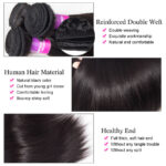 5×5 HD Lace Closure with Bundles Straight 3 Bundles Swiss Lace 100% Human Virgin Hair Free Part - Image 4