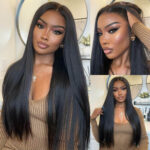 Flash Deal Straight Human Hair Glueless Wig 6×5 13×6 HD Lace Pre Plucked & Bleached Drawstring Wig