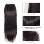 Tinashe Hair 5×5 Lace Closure Straight Brazilian Straight Human Hair Closure Free Part - Image 3
