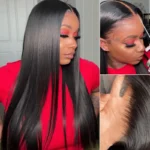 13×4 Full Frontal Lace Wig Pre Plucked Straight Human Hair Wigs Glueless 13×6 HD Lace Bleached Knots
