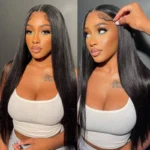 13×4 Full Frontal Lace Wig Pre Plucked Straight Human Hair Wigs Glueless 13×6 HD Lace Bleached Knots - Image 4