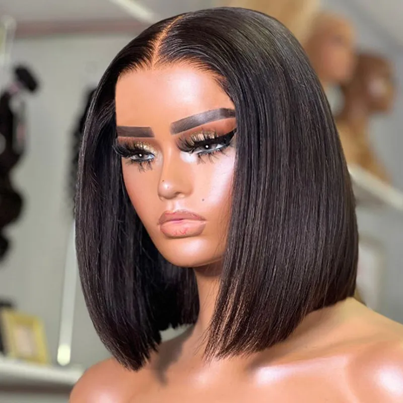 Straight Human Hair Bob Wig 6×5 HD Lace Wear Go Glueless Wig Bleached Knots 180% Density Straight Human Hair Bob Wig 6×5 HD Lace Wear Go Glueless Wig Bleached Knots 180% Density - Image 1
