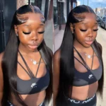 Glueless Pre Braided Wig Silky Straight Hair 9×6 Pre Everything Flexi-Fit Cap With Knots Bleached - Image 8