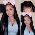 Glueless Pre Braided Wig Silky Straight Hair 9×6 Pre Everything Flexi-Fit Cap With Knots Bleached - Image 7
