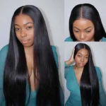 Straight Human Hair Wear Go Glueless 6×5 Lace Closure Wig Pre-Cut Lace Plucked Hairline - Image 4