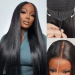 Flash Deal Straight Human Hair Glueless Wig 6×5 13×6 HD Lace Pre Plucked & Bleached Drawstring Wig - Image 3