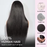 Straight Hair Wig with Bangs 6×5 Lace Wear Go Glueless Closure Wig 100% Human Hair - Image 5