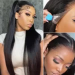 13×6 Full Frontal HD Lace Straight Hair Pull Go Glueless Human Hair Wig Pre Everything - Image 11