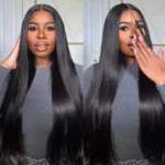 Flash Deal Straight Human Hair Glueless Wig 6×5 13×6 HD Lace Pre Plucked & Bleached Drawstring Wig - Image 14