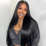 Real HD Lace | Straight Hair 8×6 13×6 Glueless Drawstring Human Hair Wig C Side Part / Middle Part Pre Plucked & Bleached