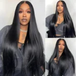 Real HD Lace | Straight Hair 8×6 13×6 Glueless Drawstring Human Hair Wig C Side Part / Middle Part Pre Plucked & Bleached - Image 2