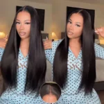 Real HD Lace | Straight Hair 8×6 13×6 Glueless Drawstring Human Hair Wig C Side Part / Middle Part Pre Plucked & Bleached - Image 9