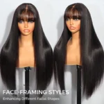 Straight Hair Wig with Bangs 6×5 Lace Wear Go Glueless Closure Wig 100% Human Hair - Image 4