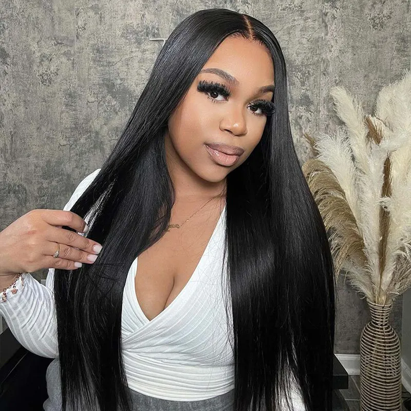 Straight Hair 6×5 13×4 Lace Human Hair Glueless Frontal Wig Pre Plucked & Bleached Straight Hair 6×5 13×4 Lace Human Hair Glueless Frontal Wig Pre Plucked & Bleached - Image 1