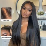 13×4 Full Frontal Lace Wig Pre Plucked Straight Human Hair Wigs Glueless 13×6 HD Lace Bleached Knots - Image 12