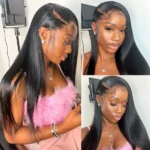 13×4 Full Frontal Lace Wig Pre Plucked Straight Human Hair Wigs Glueless 13×6 HD Lace Bleached Knots - Image 10