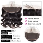 Tinashe Hair Body Lace Frontal Closure 13*4 100% Unprocessed Human Hair Extensions Brazilian Body Wave Frontal - Image 3