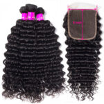 Brazilian Deep Wave With Closure Tinashe Hair Deep Curly 3 Bundles With 5×5 Closure 100% Virgin Human Hair - Image 2