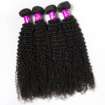 Brazilian Kinky Curly Virign Human Hair 4 Bundles With Closure - Image 2