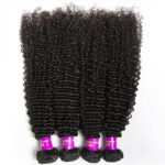 Brazilian Kinky Curly Virign Human Hair 4 Bundles With Closure - Image 4