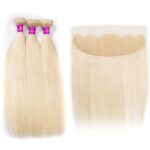Tinashe Hair Blonde Hair Bundles With Frontal Brazilian 3 Bundle Straight Hair With Frontal Lace Closure - Image 2