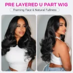 Butterfly Layer Cut Loose Body Wave U Part Human Hair Wig Pull & Go Drawstring Beginner Friendly - Image 4
