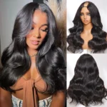 Body Wave U/V Part Human Hair Wig Pull & Go Beginner Friendly Half Wig For Black Women 200% Density - Image 2