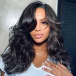 Yaki Loose Body Wave V Part Wig Pre Styled Layer Cut Human Hair Wig 180% Density - Image 9