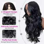 Yaki Loose Body Wave V Part Wig Pre Styled Layer Cut Human Hair Wig 180% Density - Image 10