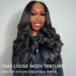 Yaki Loose Body Wave V Part Wig Pre Styled Layer Cut Human Hair Wig 180% Density - Image 3